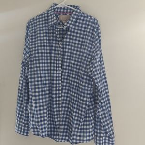 Banana Republic Blue Gingham long sleeve blouse XL